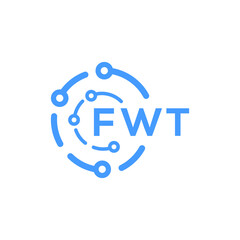 FWT technology letter logo design on white  background. FWT creative initials technology letter logo concept. FWT technology letter design.
