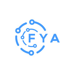 FYA technology letter logo design on white  background. FYA creative initials technology letter logo concept. FYA technology letter design.
