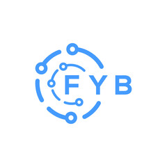 Obraz premium FYB technology letter logo design on white background. FYB creative initials technology letter logo concept. FYB technology letter design. 