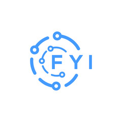 FYI technology letter logo design on white  background. FYI creative initials technology letter logo concept. FYI technology letter design.
