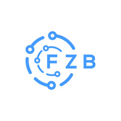 FZB technology letter logo design on white  background. FZB creative initials technology letter logo concept. FZB technology letter design.
