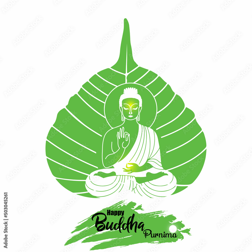 Wall mural illustration Of Buddha Purnima Background