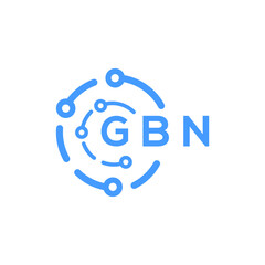 GBN technology letter logo design on white  background. GBN creative initials technology letter logo concept. GBN technology letter design.
