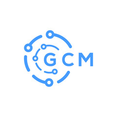 GCM technology letter logo design on white  background. GCM creative initials technology letter logo concept. GCM technology letter design.