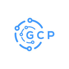 GCP technology letter logo design on white  background. GCP creative initials technology letter logo concept. GCP technology letter design.