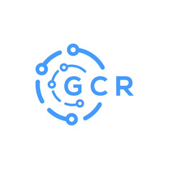 GCR technology letter logo design on white  background. GCR creative initials technology letter logo concept. GCR technology letter design.