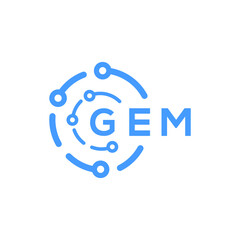 GEM technology letter logo design on white  background. GEM creative initials technology letter logo concept. GEM technology letter design.
