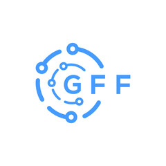 GFF technology letter logo design on white  background. GFF creative initials technology letter logo concept. GFF technology letter design.
