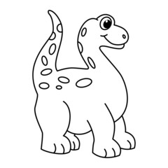 Dinosaurs cartoon coloring page illustration vector. For kids coloring book.