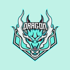 Dragon mascot Esport Logo Team emblem and t shirt printing