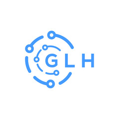 GLH technology letter logo design on white  background. GLH creative initials technology letter logo concept. GLH technology letter design.