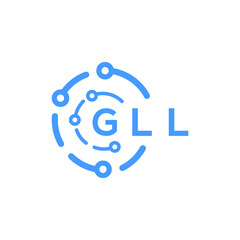GLL technology letter logo design on white  background. GLL creative initials technology letter logo concept. GLL technology letter design.
