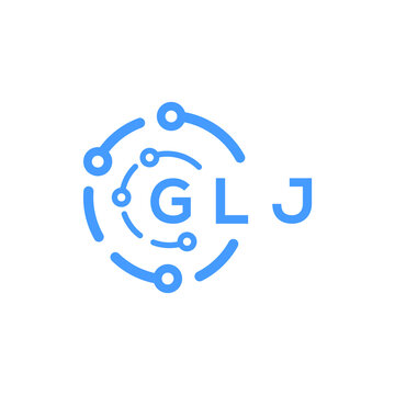 GLJ technology letter logo design on white  background. GLJ creative initials technology letter logo concept. GLJ technology letter design.
