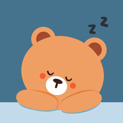 cute cartoon sleeping bear