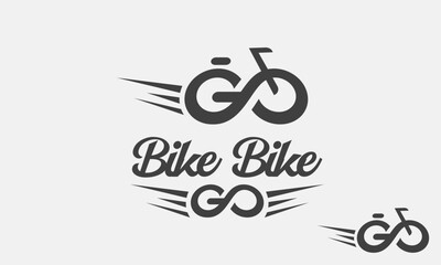 Bike Logo Design Template. Bike Chain Cycle Cyclist Bicycle Infinity Logo Design Inspiration.