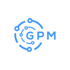 GPM technology letter logo design on white  background. GPM creative initials technology letter logo concept. GPM technology letter design.