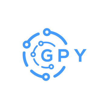 GPY technology letter logo design on white  background. GPY creative initials technology letter logo concept. GPY technology letter design.