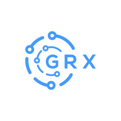GRX technology letter logo design on white  background. GRX creative initials technology letter logo concept. GRX technology letter design.