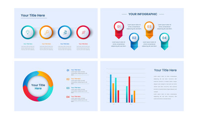 Business Infographic Template Layout With Various Type Diagram Chart In Four Options.