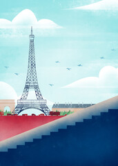 Paris Travel Poster - obrazy, fototapety, plakaty