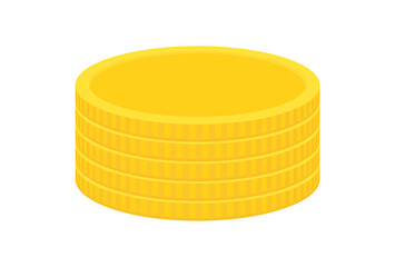 積み重なった5枚の無地のコイン･硬貨 - お金が増えるイメージの素材