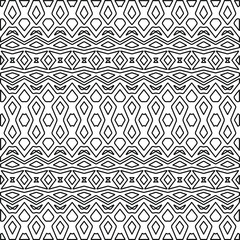 Stylish texture with figures from lines.
Abstract geometric black and white pattern for web page, textures, card, poster, fabric, textile. Monochrome graphic repeating design. 