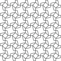 Stylish texture with figures from lines.
Abstract geometric black and white pattern for web page, textures, card, poster, fabric, textile. Monochrome graphic repeating design.