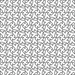 Stylish texture with figures from lines.
Abstract geometric black and white pattern for web page, textures, card, poster, fabric, textile. Monochrome graphic repeating design.