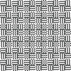 Stylish texture with figures from lines.
Abstract geometric black and white pattern for web page, textures, card, poster, fabric, textile. Monochrome graphic repeating design.