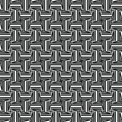 Stylish texture with figures from lines.
Abstract geometric black and white pattern for web page, textures, card, poster, fabric, textile. Monochrome graphic repeating design.