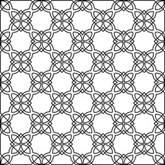 Stylish texture with figures from lines.
Abstract geometric black and white pattern for web page, textures, card, poster, fabric, textile. Monochrome graphic repeating design.