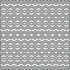 Stylish texture with figures from lines.
Abstract geometric black and white pattern for web page, textures, card, poster, fabric, textile. Monochrome graphic repeating design.