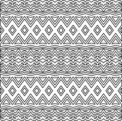 Stylish texture with figures from lines.
Abstract geometric black and white pattern for web page, textures, card, poster, fabric, textile. Monochrome graphic repeating design. 