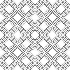 Stylish texture with figures from lines.
Abstract geometric black and white pattern for web page, textures, card, poster, fabric, textile. Monochrome graphic repeating design. 