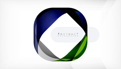 Abstract square shape with overlapping waves, minimal geometric background. Vector Illustration For Wallpaper, Banner, Background, Landing Page