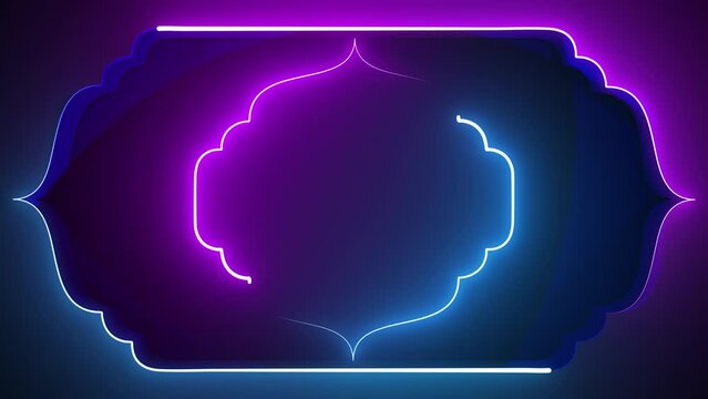 Ramadan and Happy Eid Islamic Holidays Banner Template Red Gradient with Oriental or Islamic Geometric Ornaments Animation Animated Decorated Oriental Ornaments Pattern Backdrop Template. 