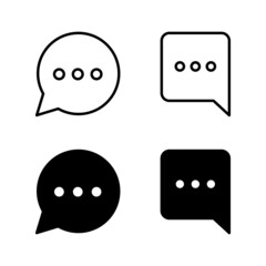 Chat icons vector. speech bubble sign and symbol. comment icon. message