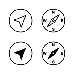 Compass icons vector. arrow compass icon sign and symbol
