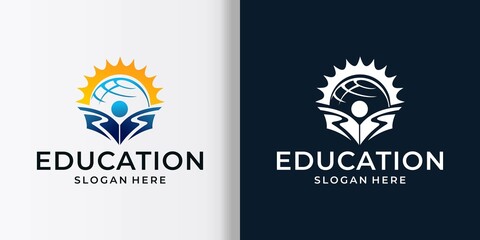 sunrise school logo premium vector