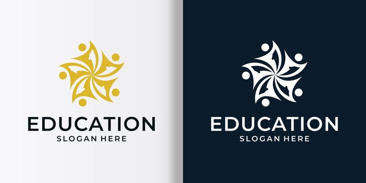 university logo together concept premium vector