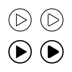 Play Icons vector. Play button sign and symbol