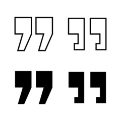 Quote icons vector. Quotation mark sign and symbol