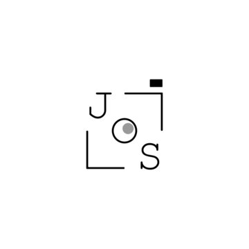 Simple and creative square JS letter camera logo design