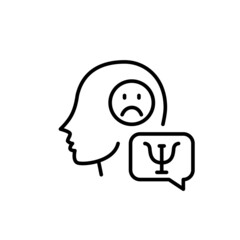 Psychotherapy for depression. Pixel perfect, editable stroke line art icon