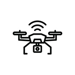 Obraz premium Drone outline icon, Vector and Illustration.