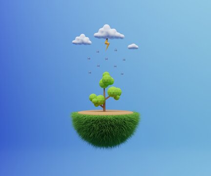 National Environment Day Post Design. 3d Rendered Concept.