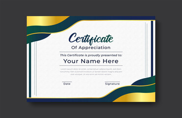 Modern certificate appreciation, certificate achievement template, award, achievement, certificate of recognition, excellence, certificate border, completion template certificate design template
