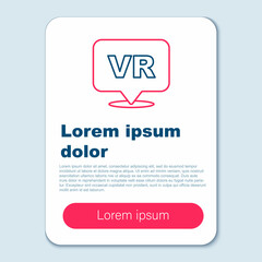 Line Virtual reality icon isolated on grey background. Futuristic VR head-up display design. Colorful outline concept. Vector