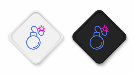 Line Bomb ready to explode icon isolated on white background. Colorful outline concept. Vector