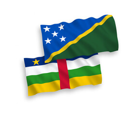 Flags of Central African Republic and Solomon Islands on a white background